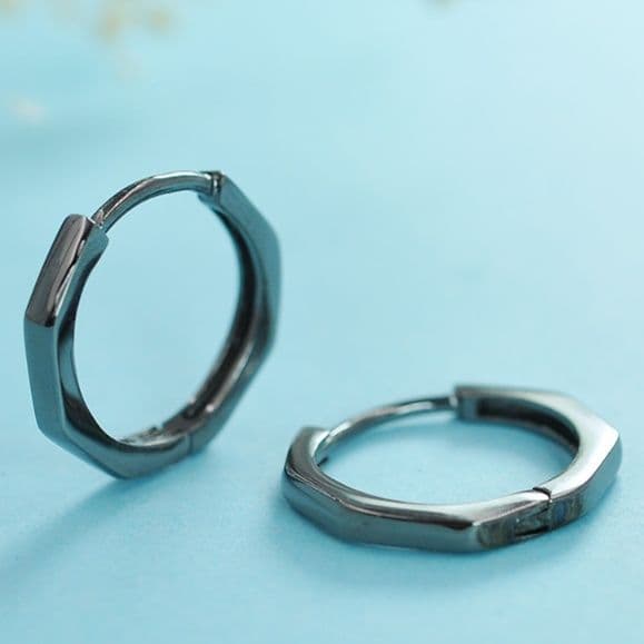 ペア アクセサリー ピアス 多角形刻印