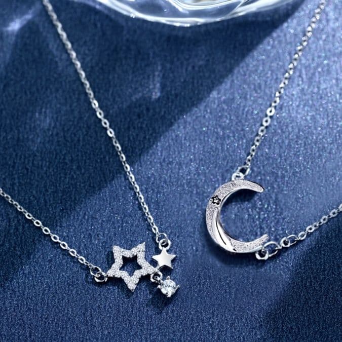 ペア アクセサリー 星月の絆 ペアネックレス