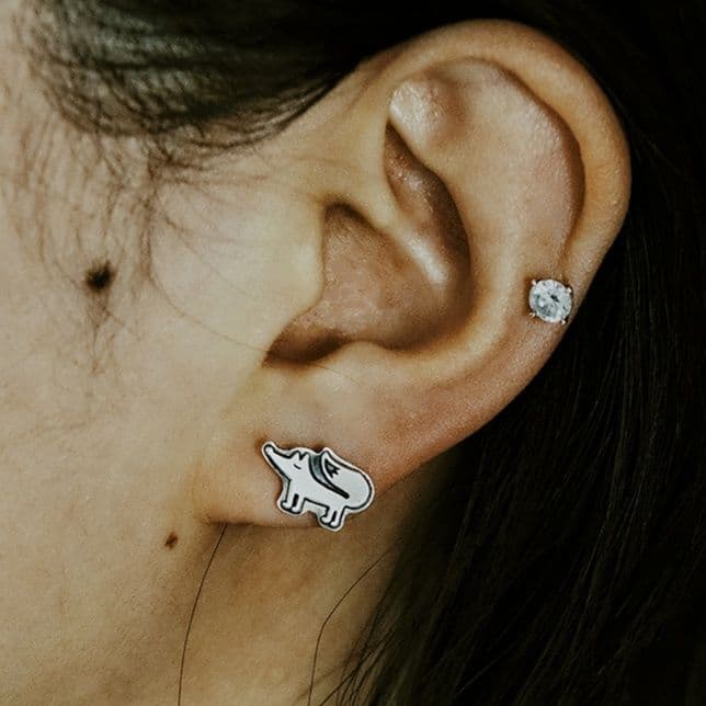 ペア アクセサリー ピアス 小鳥と狐