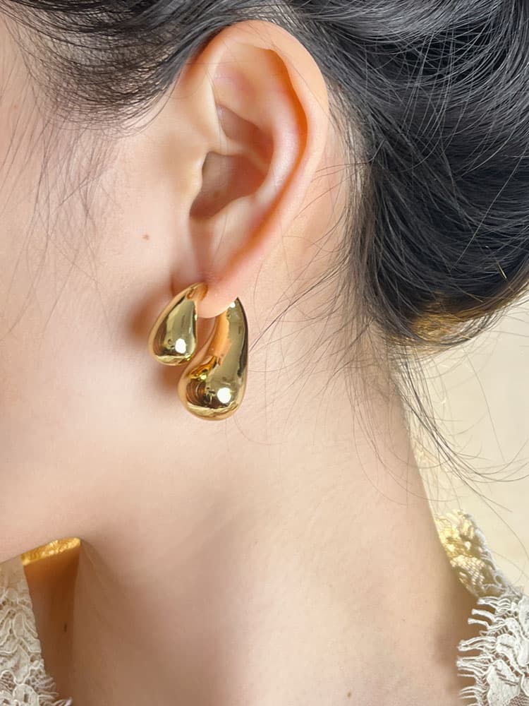 金属アレルギー対応 雫型 ピアス ペア アクセサリー